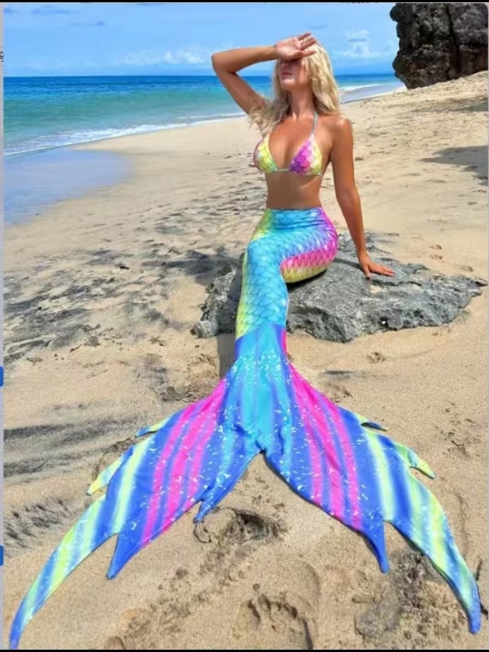 Colorful Mermaid Tail Swimsuit for Fish Lovers - Multicolor